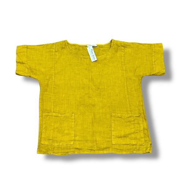 Francesca Bettini Tops - NWT Francesca Bettini Women’s Size L 100% Italian Linen Painter Top Lagenlook